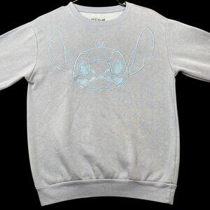 Disney Stitch Unisex Baby Blue Sweatshirt Size XS Embroidered Front Back Design